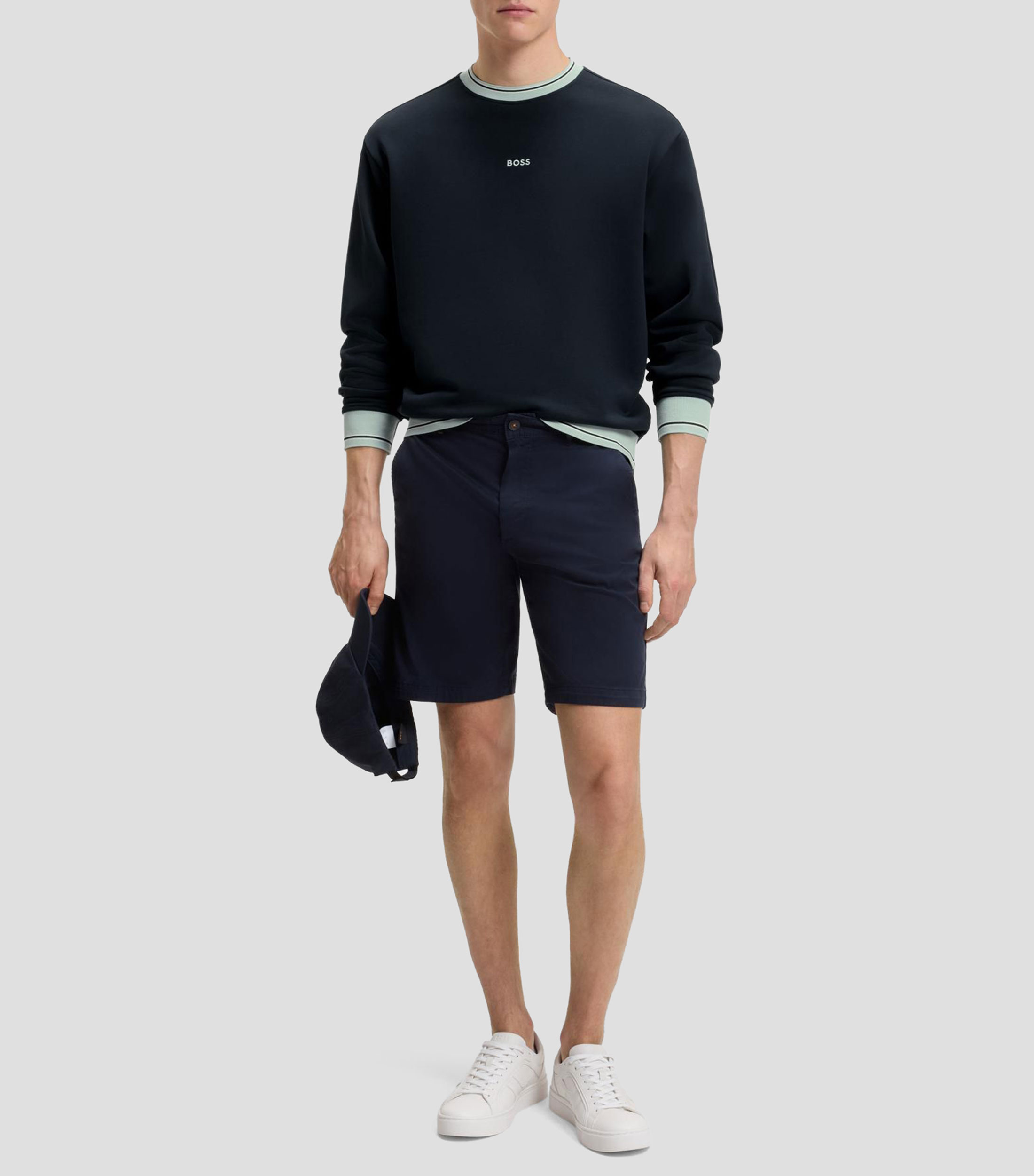 Sudadera en felpa de algodón con detalles en contraste Hombre
